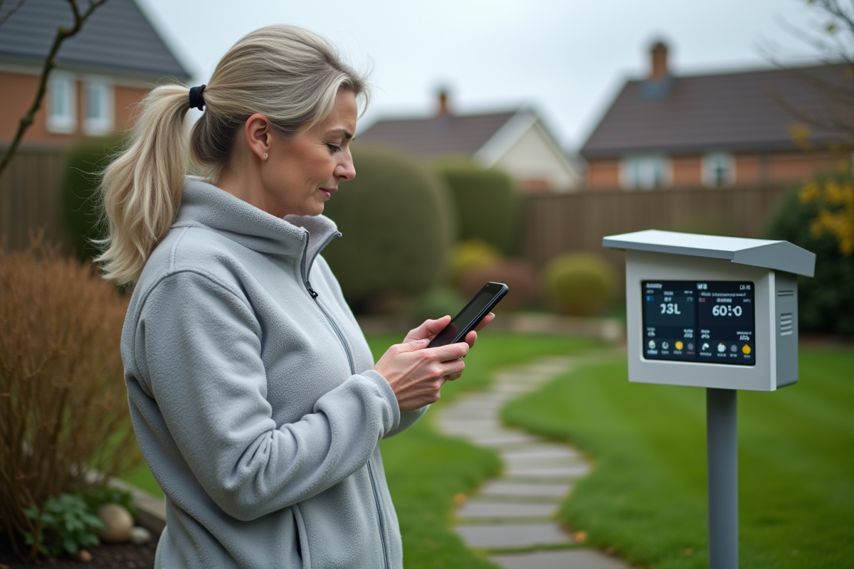 Femme vérifiant les données d