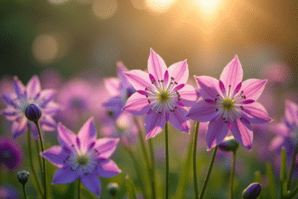 Fleurs d'agapanthus et anemones en plein jour